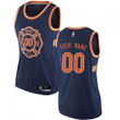 Custom Knicks Jersey, Women's Custom New York Knicks Navy Blue Jersey - City Edition
