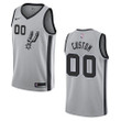 Men's San Antonio Spurs #00 Custom Statement Swingman Jersey - Silver , Basketball Jersey