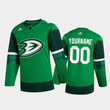 Anaheim Ducks Custom #00 2020 St. Patrick's Day  Player Jersey Green  - Youth