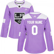 Custom LA Kings Jersey, Women's  Los Angeles Kings Custom Purple Fights Cancer Practice Jersey -