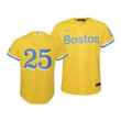 Youth's  Boston Red Sox Kevin Plawecki #25 2021 City Connect Replica Gold Jersey