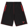 Chicago Bulls Big & Tall Contrast Stitch Knit Shorts - Black/Red