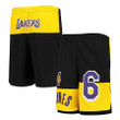LeBron James Los Angeles Lakers Youth Pandemonium Name & Number Shorts - Black