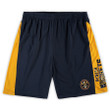 Denver Nuggets s Branded Big & Tall Wordmark Logo Practice Shorts - Navy/Gold