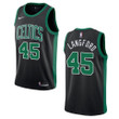 Men's   Boston Celtics #45 Romeo Langford Statet Swingman Jersey - Black , Basketball Jersey