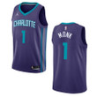 Men's   Charlotte Hornets #1 Malik Monk Statet Swingman Jersey - Purple , Basketball Jersey