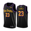 Men's  Mx Clothing co.  Los Angeles Lakers Lebron James 23 Black City Creative Jersey Basketball Shirt 19-20