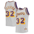 Men's Magic Johnson Los Angeles Lakers Mitchell & Ness 1984-85 Hardwood Classics Reload 2.0 Throwback Swingman Jersey - Gray