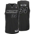Men's   Ray Allen #34 Miami Heat Swingman Black Jersey