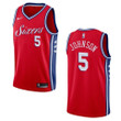 Men's   Philadelphia 76ers #5 Amir Johnson Statet Swingman Jersey - Red , Basketball Jersey