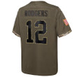 Youth's Aaron Rodgers Green Bay Packers 2022 Salute To Service Limited Jersey - Olive