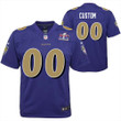 Custom Baltimore Ravens Super Bowl LVIII Youth Alternate Game Player Jersey – Purple – Replica