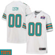 Custom Miami Dolphins Super Bowl LVIII Alternate Game Player Limited Jersey for Youth – White – Replica