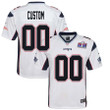 Youth Custom White New England Patriots Super Bowl LVIII Away Vapor Limited Jersey – Replica