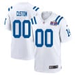 Men Custom White Indianapolis Colts Super Bowl LVIII Away Game Player Jersey – Replica