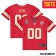 Custom Kanas City Chiefs Super Bowl LVIII Home Game Jersey for Youth – Red – Replica