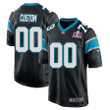Custom Carolina Panthers Super Bowl LVIII Home Game Jersey 22-23 – Black for Mens – Replica