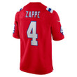 Bailey Zappe New England Patriots Alternate Game Player Jersey - Red