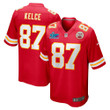 Men's Travis Kelce Kansas City Chiefs Super Bowl LVII Patch Game Jersey - Red