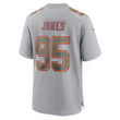 Men's Chris Jones Kansas City Chiefs Super Bowl LVII Patch Atmosphere Fashion Game Jersey - Gray