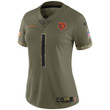 Justin Fields Chicago Bears Women's 2022 Salute To Service Limited Jersey - Olive