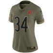 Walter Payton Chicago Bears Women's 2022 Salute To Service Retired Player Limited Jersey - Olive