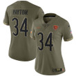 Walter Payton Chicago Bears Women's 2022 Salute To Service Retired Player Limited Jersey - Olive