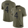 Men's Dalvin Cook Minnesota Vikings 2022 Salute To Service Limited Jersey - Olive