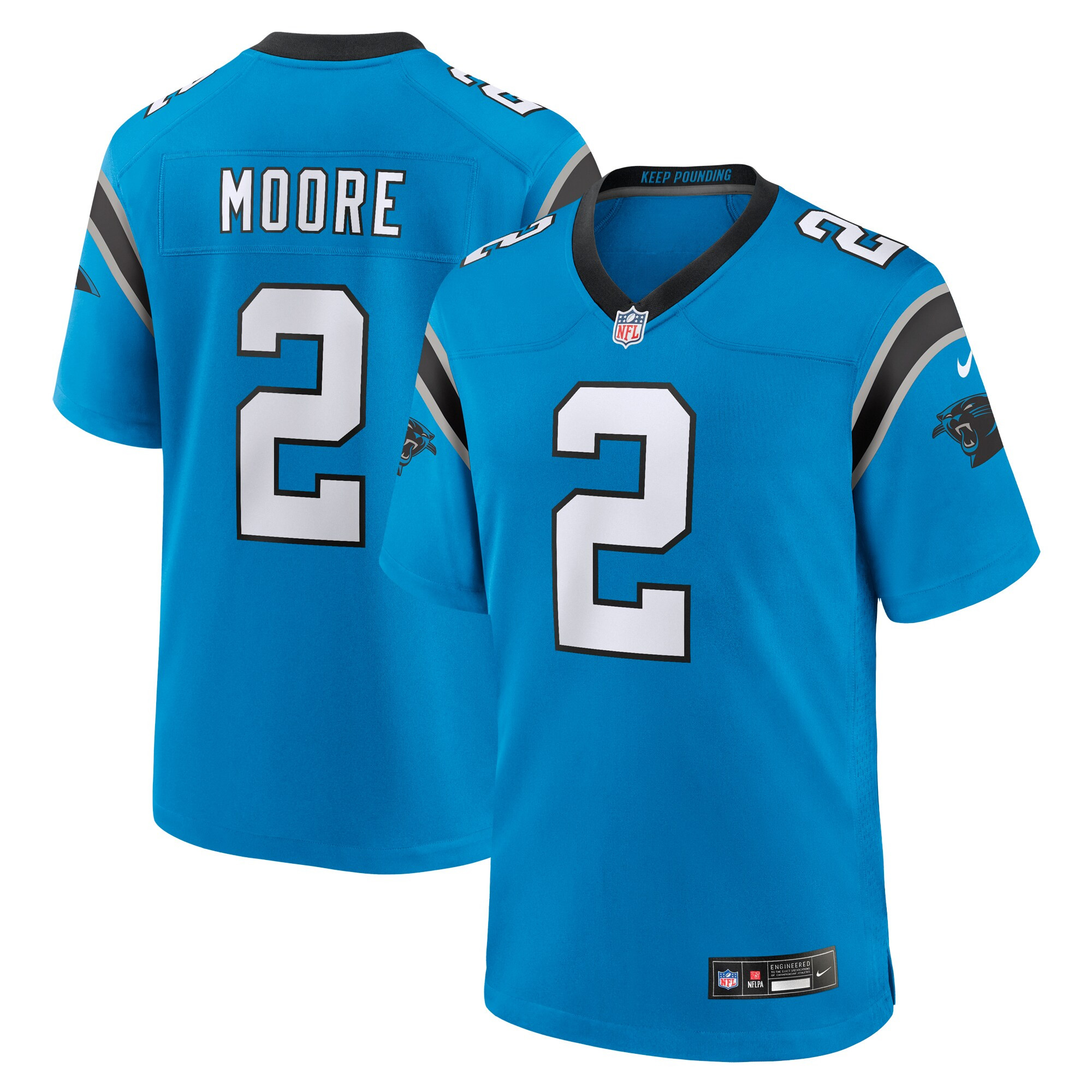 Men's D.J. Moore Carolina Panthers Alternate Game Jersey - Blue