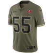 Men's Derrick Brooks Tampa Bay Buccaneers 2022 Salute To Service Retired Player Limited Jersey - Olive