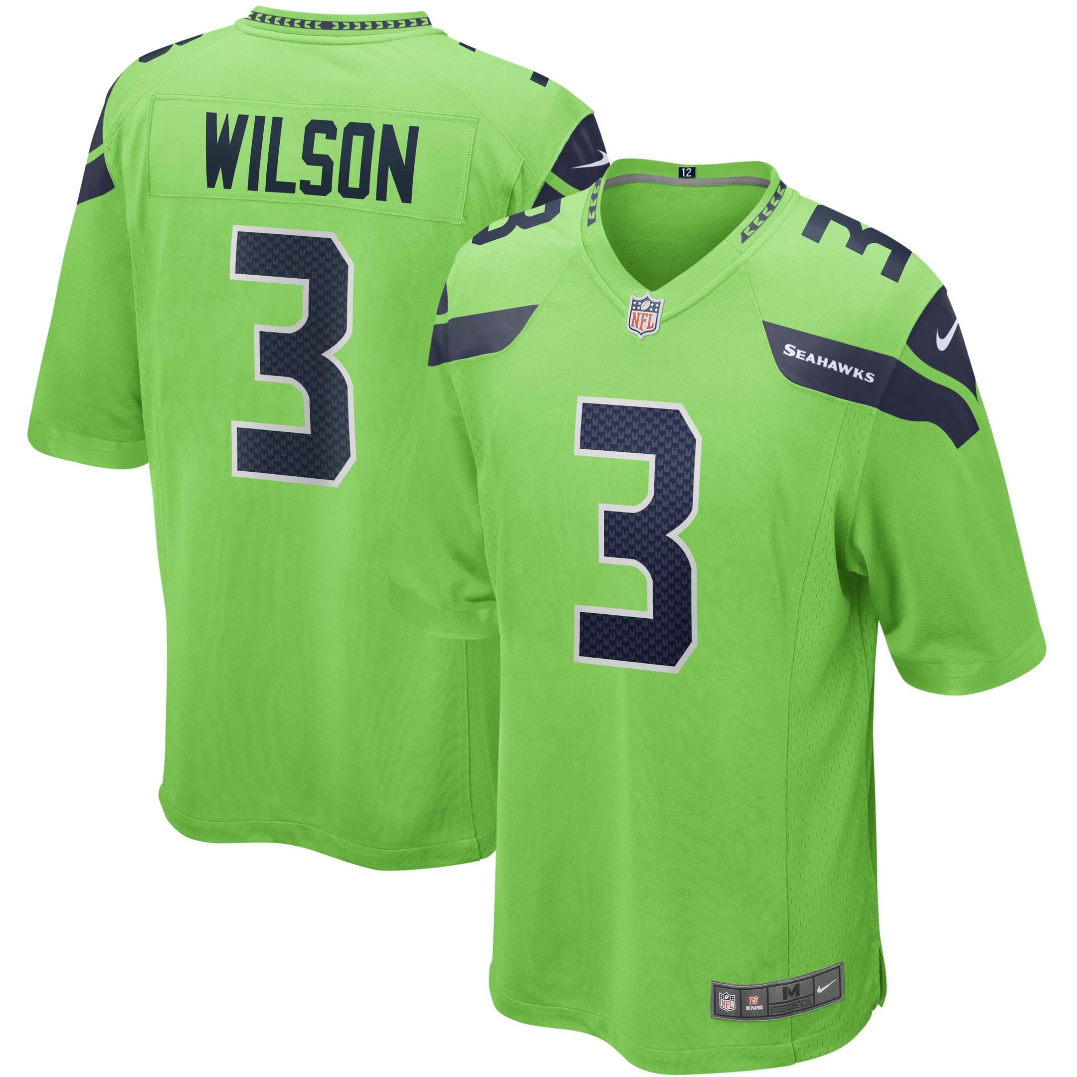 Men's Russell Wilson Seattle Seahawks Alternate Game Jersey - Neon Green