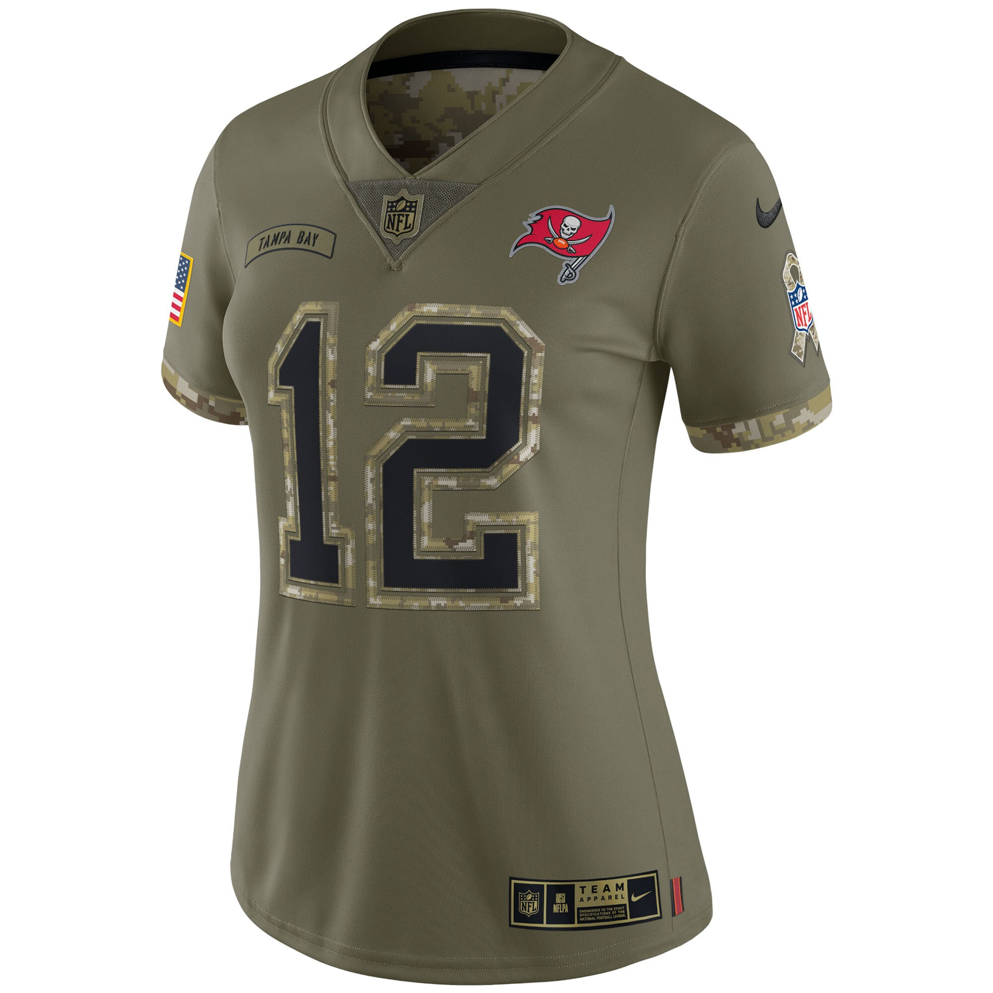 Tom Brady Tampa Bay Buccaneers Women's 2022 Salute To Service Limited Jersey - Olive