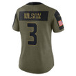 Russell Wilson Seattle Seahawks Women's 2021 Salute To Service Limited Player Jersey - Olive