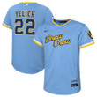 Men's Christian Yelich Milwaukee Brewers Toddler 2022 City Connect Replica Player Jersey - Powder Blue
