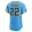 Men's Christian Yelich Milwaukee Brewers 2022 City Connect Authentic Player Jersey - Powder Blue