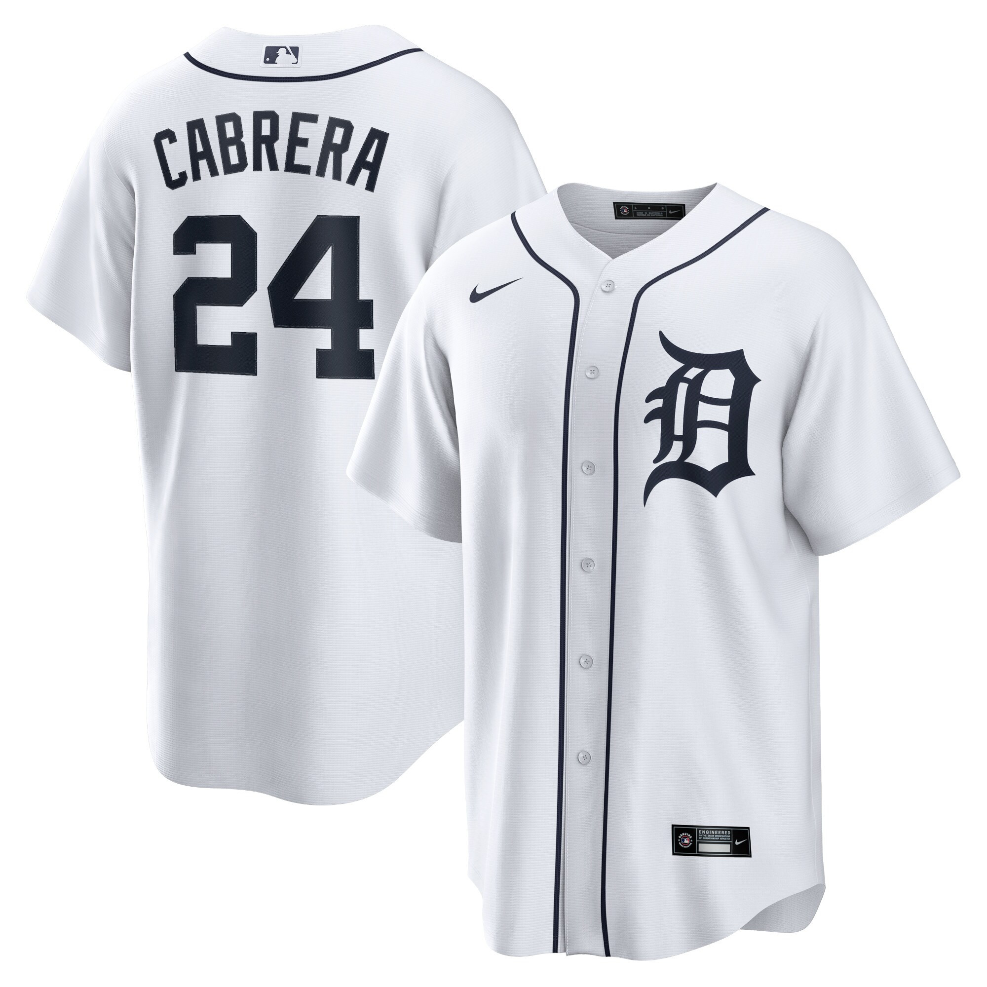 Men's Miguel Cabrera Detroit Tigers Home Replica Player Name Jersey - White