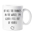 Mum Mug Of All The Fannies In The World, I&#39;m Glad I Fell Out Of Yours Ceramic Novelty Present Gift Funny Cup Present Mum