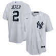 Men's Derek Jeter New York Yankees Home Replica Player Name Jersey - White/Navy