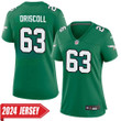 Jack Driscoll No 63 Woman's Kelly Green Philadelphia Eagles Alternate Vapor F.U.S.E. Limited 2024 Jersey