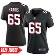 Josh Harris No 65 Woman's Atlanta Falcons Game Alternate 2024 Jersey – Black