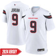 Brevin Jordan No 9 Men's White Houston Texans Away Game 2024 Jersey