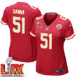 Mike Danna No 51 Woman Super Bowl LIX Kansas City Chiefs Home Game 2025 Jersey- Replica
