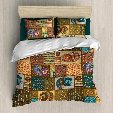 Cat Brown Vintage 3D Customized Bedding Sets Duvet Cover Bedlinen Bed set , Comforter Set
