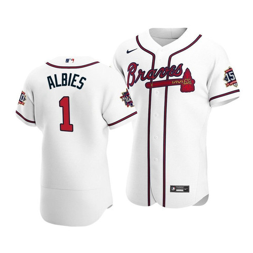 Atlanta Braves Ozzie Albies #1 2021 MLB All-Star Game Patch HomeWhite Jersey