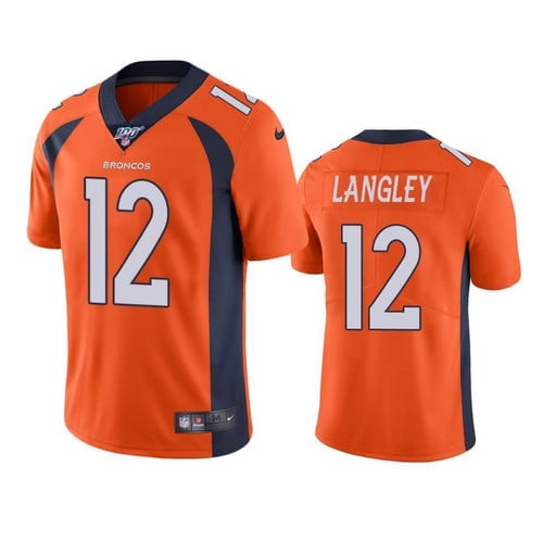 Denver Broncos Brendan Langley Orange 100th Season Vapor Limited Jersey