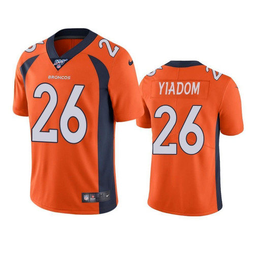Denver Broncos Isaac Yiadom Orange 100th Season Vapor Limited Jersey