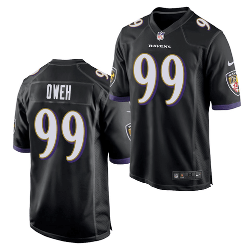 Baltimore Ravens Jayson Oweh 2021 NFL Draft Game- Black Jersey