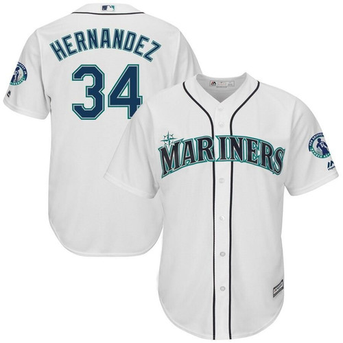 Felix Hernandez Seattle Mariners Majestic Griffey Retirement Day Patch Cool Base Player- White Jersey