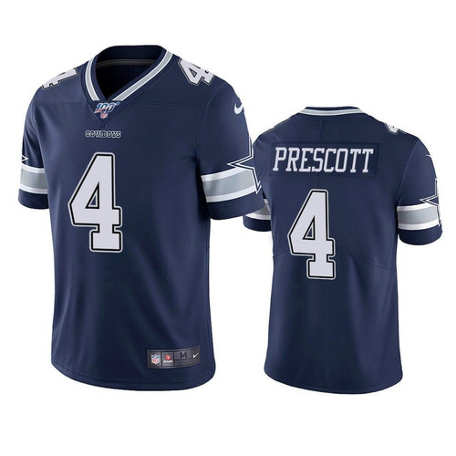 Dallas Cowboys Dak Prescott Navy 100th Season Vapor Limited Jersey