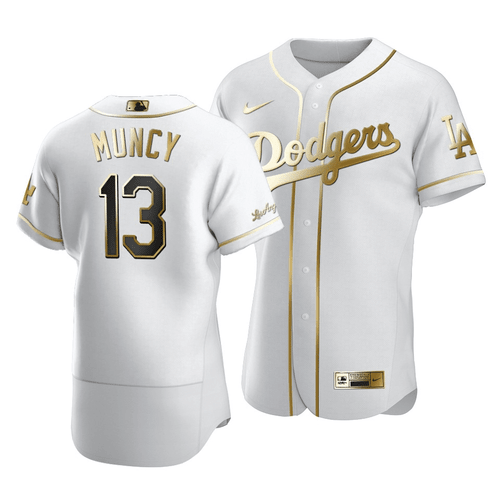 Dodgers Max Muncy #13 Golden Edition White Jersey